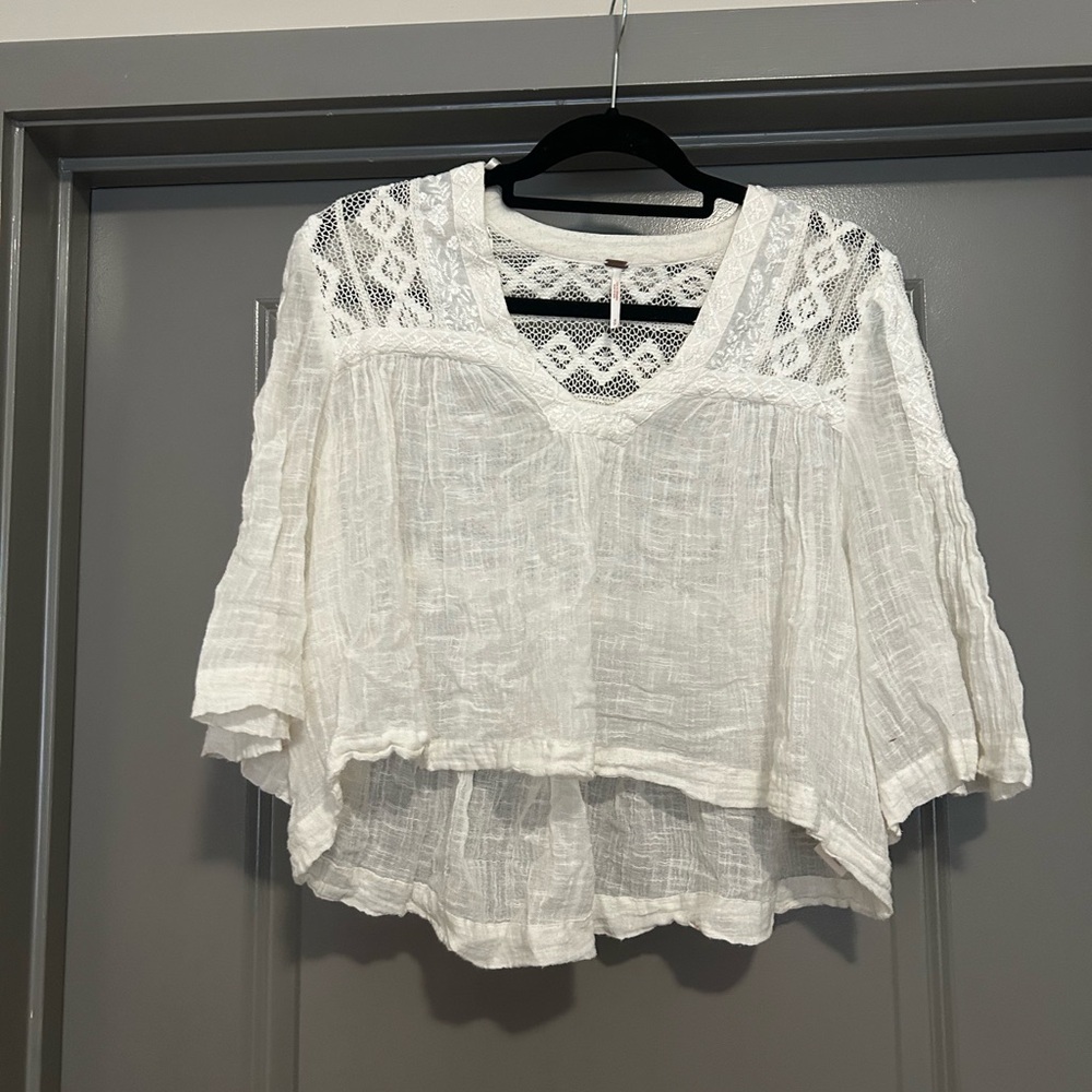 Free People Cream Cropped Top size small